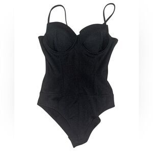Haute Monde Black Padded Bodysuit